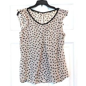 Suiteblanco Romantic Heart Print Blouse – White, Size S